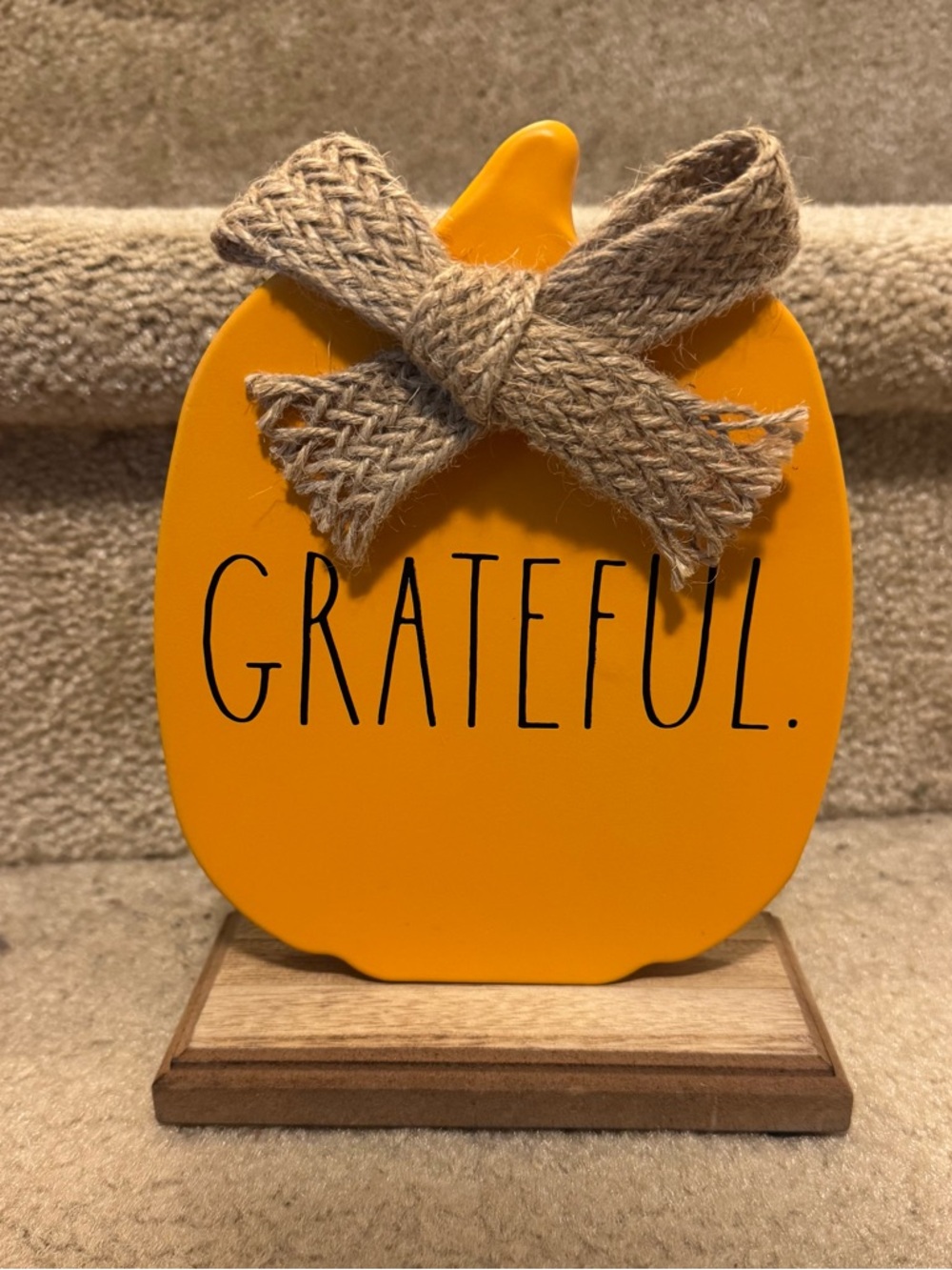 Rae Dunn Grateful Pumpkin Decor